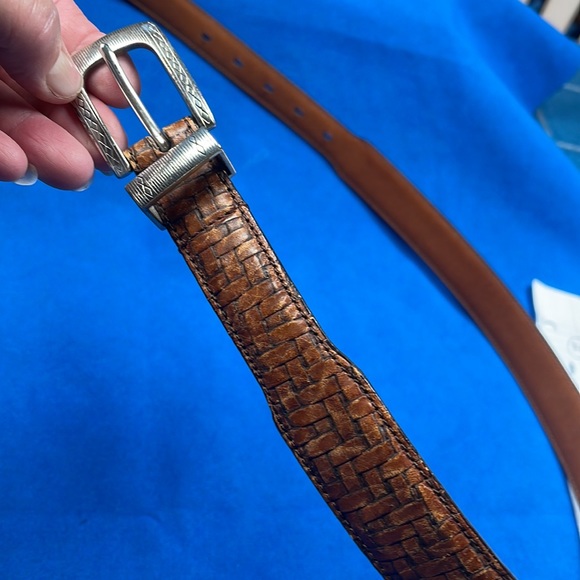 Bill Adler studio men’s leather tooled belt - Picture 3 of 5